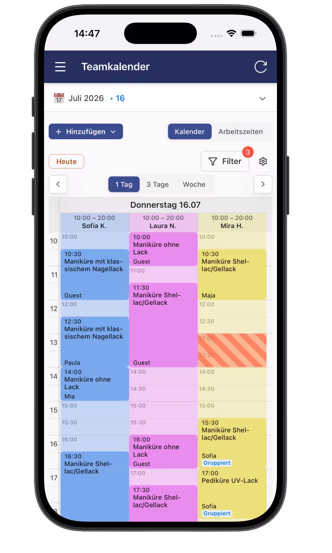 Kalender auf dem Handy